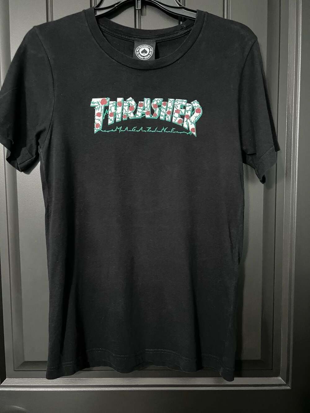 Thrasher Magazine Rose Thorns Black T-Shirt